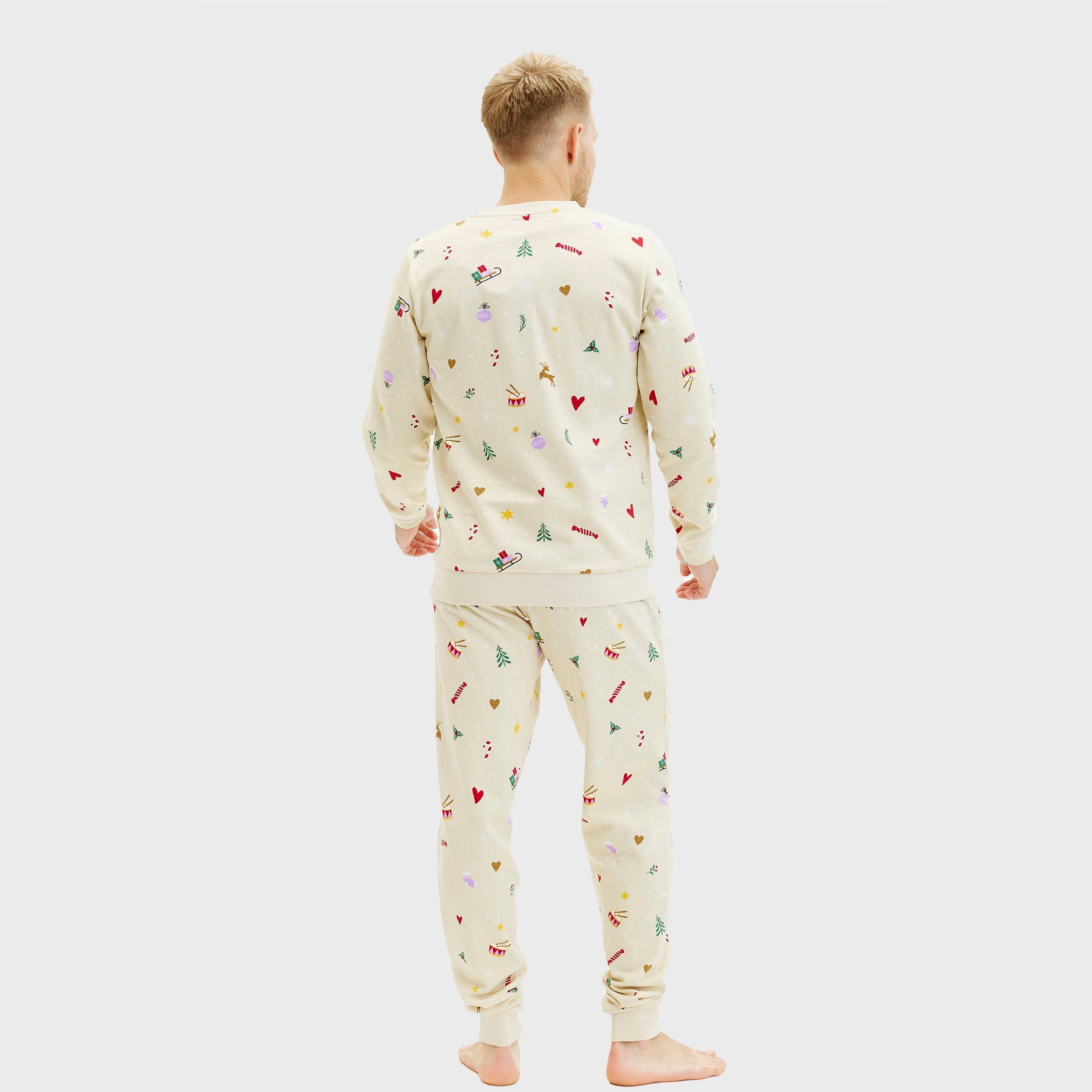 Kerst sweatset beige- Heren.